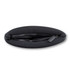 A black neoprene cosmetic bag with a zippered opening, featuring a smooth, rounded design and a subtle logo.