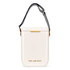 A white insulated gift set with a gold accent and a striped shoulder strap. It features a logo on the front.
