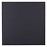 A black, square promotional product box with a smooth surface and a subtle texture, featuring a logo.