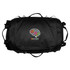 A black duffel bag with a colourful brain graphic and logo, featuring multiple handles and a zipper closure.