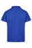 A blue polo shirt featuring a classic collar and short sleeves. The back is plain with a logo at the neck.