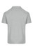 A grey polo shirt with a classic collar and short sleeves, featuring a logo on the back.