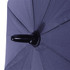 A black vented tipless golf umbrella with a sturdy handle, showcasing its fabric and structure.