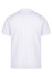 A white polo shirt with a classic collar and short sleeves, featuring a logo. Styled for casual wear.