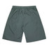 A pair of green kids' sports shorts with an elastic waistband and a simple design. Features a logo.