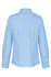 A blue and white checked long sleeve button-up shirt with a collar and cuffed sleeves. Features a logo.