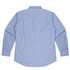 A long sleeve button-up shirt in light blue, featuring a plain back design and two-button cuffs.