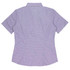 A short-sleeve button-up shirt in a checkered pattern, featuring a collar and a fitted design.