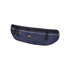 A navy running waist pack with two zippered compartments and a small logo, featuring a reflective strip.