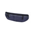A navy blue running waist pack featuring two zippered compartments and a reflective strip, with a logo on it.