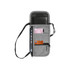 A grey travel pouch with multiple compartments for holding documents, cards, and a device. It features a logo.