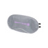 A grey eye mask with a logo, featuring the words "BEAUTY SLEEP" in pink.