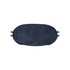 A navy eye mask with adjustable straps and a smooth texture. It features a logo on the surface.