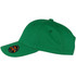 A green organic cotton twill cap with a curved brim and a logo on the side.