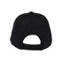 A black cap featuring an adjustable strap and a logo on the back.