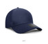 A navy cap made of 100% polyester with a branded patch on the front.