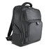 A black organiser backpack with multiple compartments and a front zip pocket. It features a handle and padded straps.