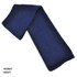 Acrylic scarf in navy, featuring a smooth texture and finished edges. Includes a logo.