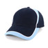 A navy and light blue cap with a logo, featuring a classic structured design and a curved brim.