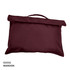 A maroon library bag with a flap and a handle, featuring a simple and functional design.