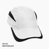 A white and black Summit Microfibre 7Panel Cap featuring a branded logo.