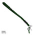 A green detachable lanyard with a clip and ring attachment, ideal for holding various items.