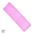 A pink headband with a soft texture, featuring a logo or branding on it.