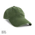 A green enzyme washed cap with a curved brim and an adjustable strap at the back, featuring a logo.