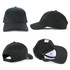 A black organic cotton cap featuring a curved peak and adjustable strap, displaying a logo on the back.