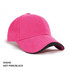 A hot pink cap with a black brim and a logo on the front, designed for kids.