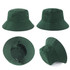 A green polycotton bucket hat with a wide brim and ventilation holes, featuring an interior lining.