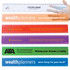 A collection of transparent rulers in various colors, each with different logos and promotional text.