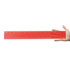 A red transparent 30cm ruler is being held in a hand. The ruler features clear measurement markings along its length.