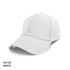 A white cotton spandex cap with a curved visor and no visible branding.