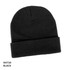 Acrylic beanie in black with a fold-over design, featuring a logo or branding on the side.