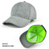 A grey cap with a lime green interior and a logo. Features a classic structured design.