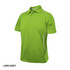 A lime and grey polo shirt featuring a collar and short sleeves, with a subtle logo on the design.