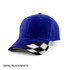 A royal blue cap with black and white accents and a logo on the side.