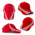 Aero Cap in bright red with a white pattern and logo; features a traditional cap design.