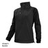 A black jacket with a high collar, half-zip, and long sleeves. It features an identifiable logo.