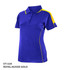 A polo shirt in royal blue with aussie gold accents and a branded logo.