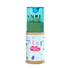 A tube containing green and other colored pencils, featuring playful illustrations on the packaging and a clear lid.
