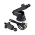 A black 15W wireless car charger with a suction mount and USB cable for easy installation.