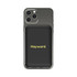A black Hayward Magnetic Power Bank with a gold logo, designed to fit a smartphone.