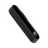 A black magnetic power bank with a digital display and a sleek, slim design. It has a branding logo.