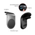 A magnetic car phone holder in black and silver features an air outlet clip for easy one-handed operation.