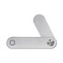 A silver laptop extension arm with a sleek design and a circular pivot. It features a logo on one side.