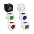 A set of Power Cube Extended Duo USB devices in black, white, green, red, and blue, featuring multiple power sockets.