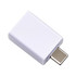 A white USB adapter, Type-C to Type-A, featuring a smooth, rectangular design and a shiny connector.