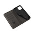 A black folio-style iPhone case with card slots and a flexible inner section. It has a logo on the exterior.